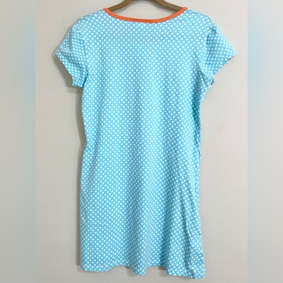 HALEY & THE HOUND Short Sleeve Shirt Dress Turquoise Dot Resortwear Small Comfy‎ - Picture 5 of 9